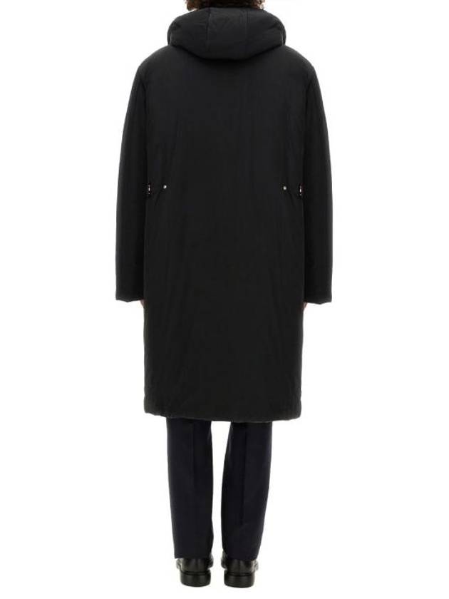 Poly Twill Tech Hooded Down Fill Duffle Coat Black - THOM BROWNE - BALAAN 7