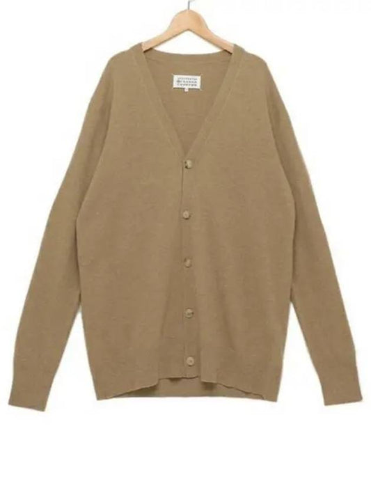 Signature Stitch V-neck Wool Cardigan Beige - MAISON MARGIELA - BALAAN 2