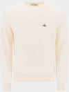 ORB Embroidered Crew Neck Knit Top Cream - VIVIENNE WESTWOOD - BALAAN 2