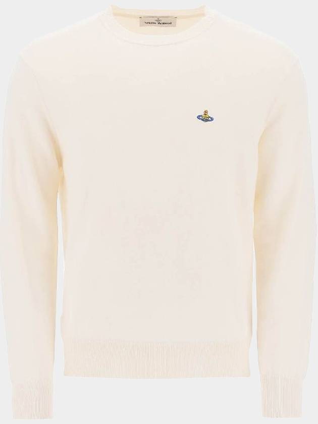 ORB Embroidered Crew Neck Knit Top Cream - VIVIENNE WESTWOOD - BALAAN 2