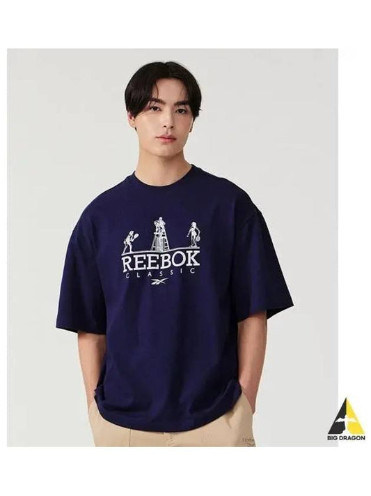 Classic match t shirt navy - REEBOK - BALAAN 1