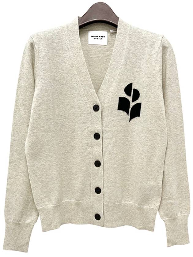 Karin Cotton Cardigan Light Grey - ISABEL MARANT ETOILE - BALAAN 2