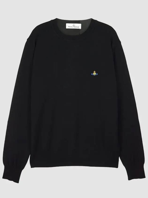 ORB Embroidered Crew Neck Knit Top Black - VIVIENNE WESTWOOD - BALAAN 3