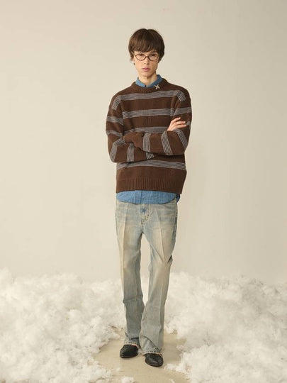 Punching Stripe Sweater Brown - KINETO - BALAAN 2