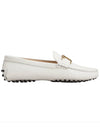 Women's T Timeless Gommino Leather Driving Shoes White - TOD'S - BALAAN 1