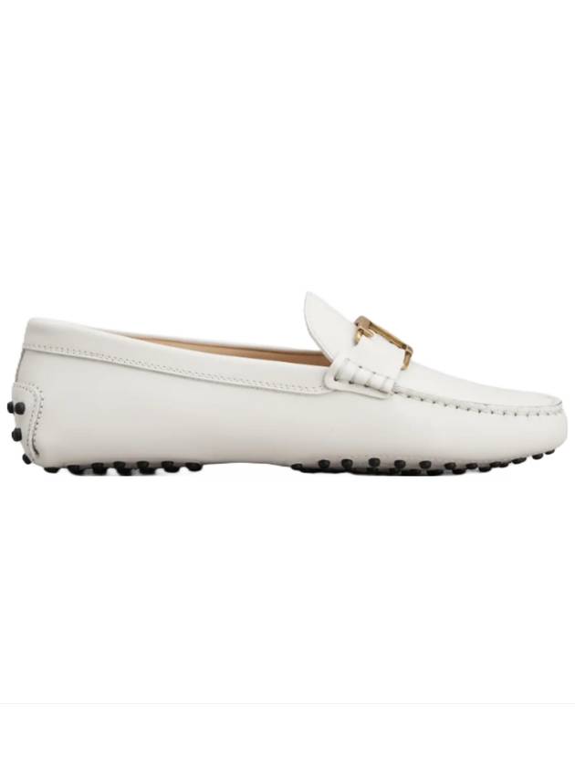 Women's T Timeless Gommino Leather Driving Shoes White - TOD'S - BALAAN 1