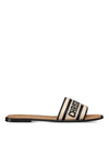 Dway Embroidered Cotton Raffia Slippers Natural Black - DIOR - BALAAN 2