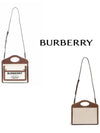 Mini Two-Tone Canvas And Leather Pocket Bag Natural Malt Brown - BURBERRY - BALAAN 8