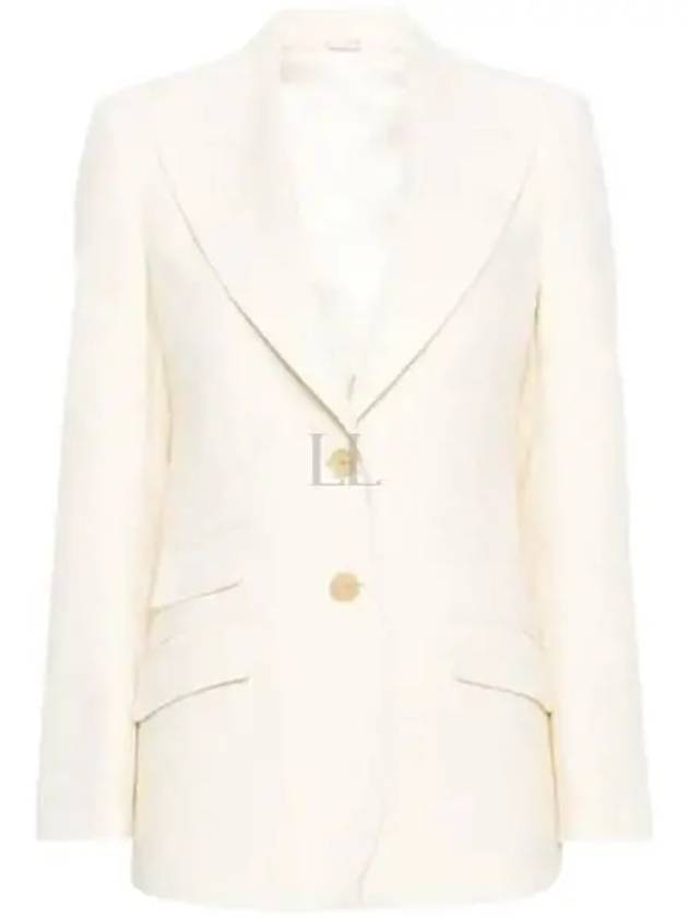 Wool Single-Breasted Blazer Jacket Ivory - GUCCI - BALAAN 2