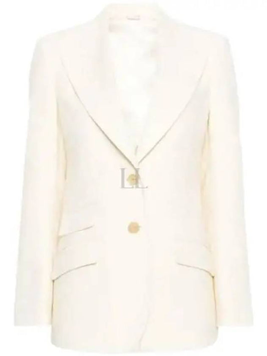 Wool Single-Breasted Blazer Jacket Ivory - GUCCI - BALAAN 2