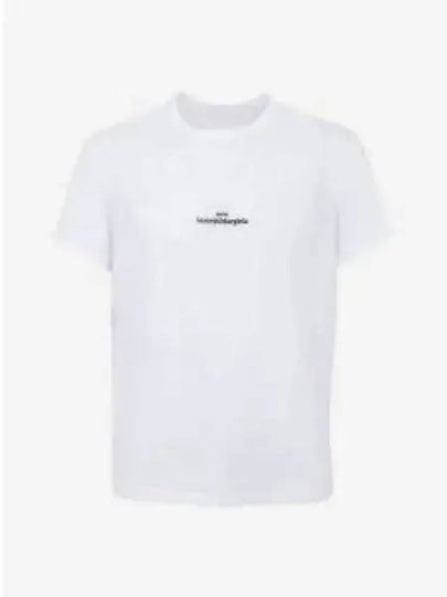 Reverse Embroidered Logo Stitched Cotton Short Sleeve T-Shirt White - MAISON MARGIELA - BALAAN 2