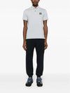 Stretch Cotton Pique Short Sleeve Polo Shirt Blue - STONE ISLAND - BALAAN 3