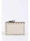 Rockstud Flap Leather Card Wallet Ivory - VALENTINO - BALAAN 2