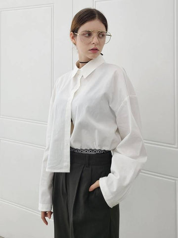 e 3-stitch collar natural washing long-sleeved shirt white - PRETONE - BALAAN 1