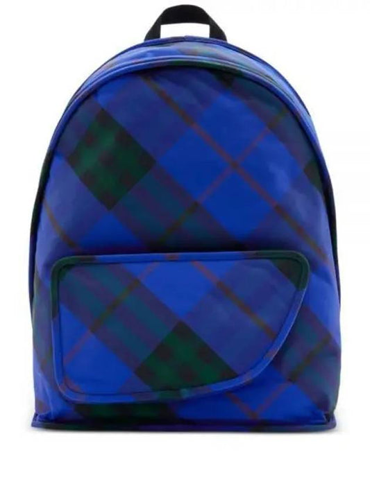 Shield Check Print Backpack Blue - BURBERRY - BALAAN 2