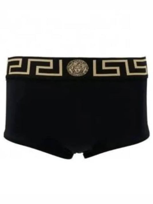 Greca Swim Trunk Shorts Black - VERSACE - BALAAN.