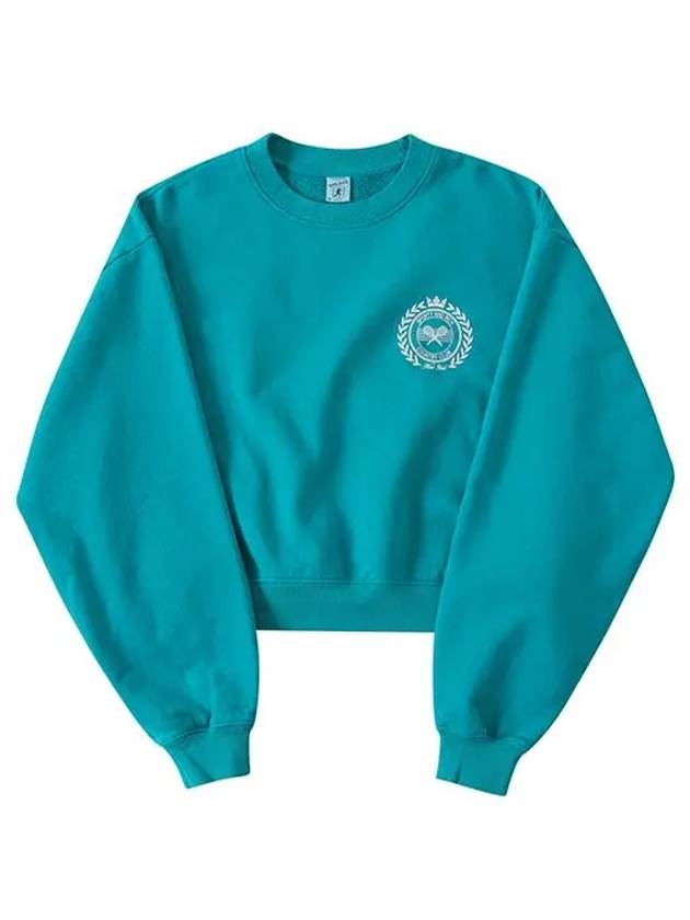 NY Country Club Crop Crew Neck Sweatshirt Blue - SPORTY & RICH - BALAAN 2