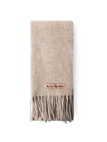 CA0218 OATMEAL MELANGE Skinny Fringe Wool Muffler - ACNE STUDIOS - BALAAN 1