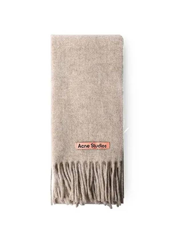 CA0218 OATMEAL MELANGE Skinny Fringe Wool Muffler - ACNE STUDIOS - BALAAN 2