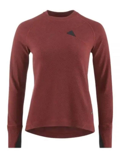 Women's Huge Crew Neck Long Sleeve T-Shirt Madder Red - KLATTERMUSEN - BALAAN 2