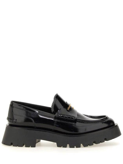 Carter Rug Gold Logo Leather Loafers Black - ALEXANDER WANG - BALAAN 2