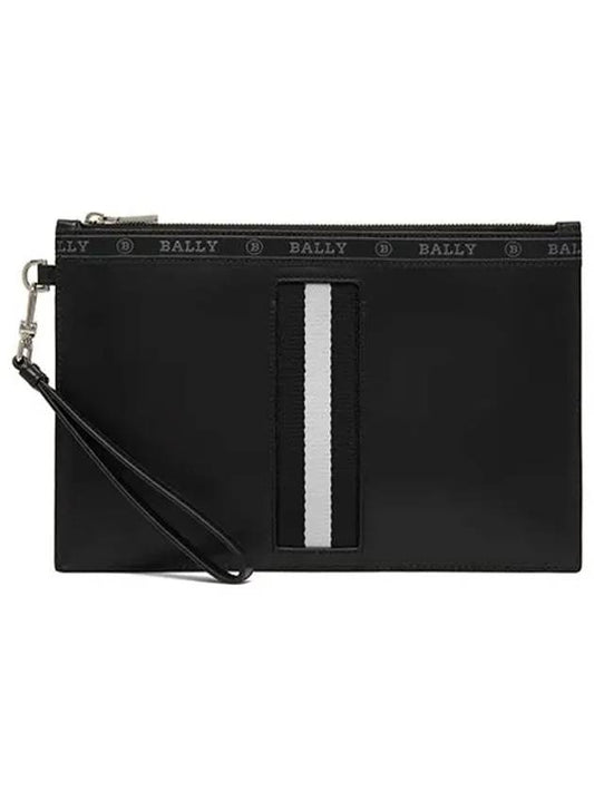 Recycled Leather Marquid Clutch Bag Black - BALLY - BALAAN 2