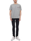 Men's Medium Weight Jersey Tipped Pocket Crewneck Short Sleeve T-Shirt Light Grey - THOM BROWNE - BALAAN 4