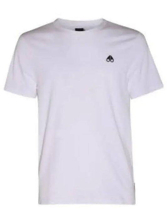 Satellite Logo Crew Neck Short Sleeve T-Shirt White - MOOSE KNUCKLES - BALAAN 2