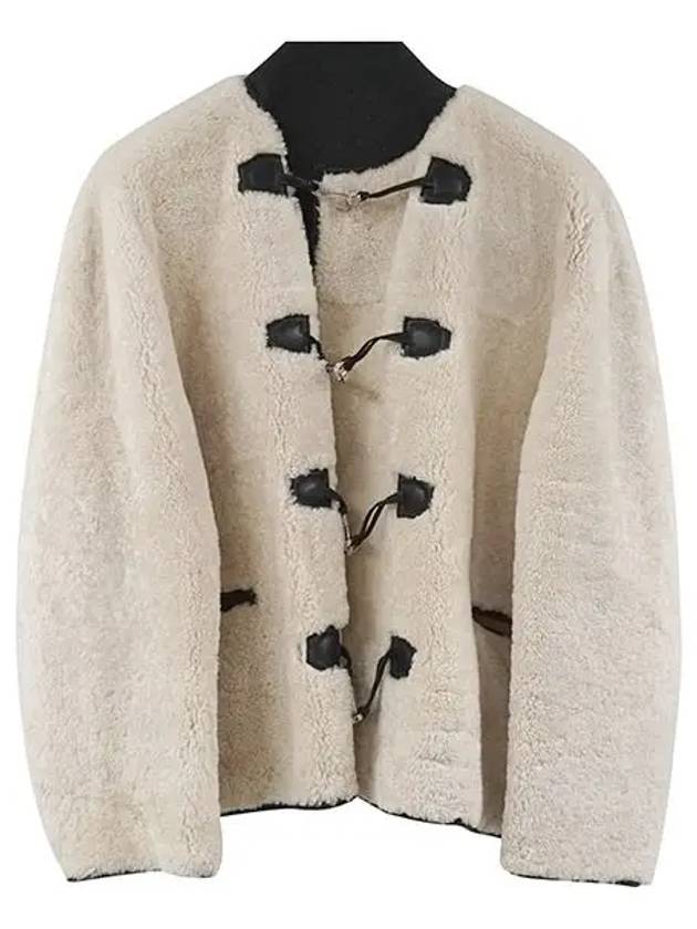 Women Teddy Shearling Jacket Cream - TOTEME - BALAAN 2