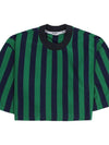 Striped pattern crop t shirt green SN2PWH05AP JE130 R24 - SUNNEI - BALAAN 4