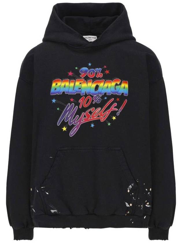 Graphic Logo Hooded Top Black - BALENCIAGA - BALAAN 1