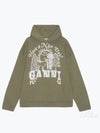 Cotton Hoodie Army Green - GANNI - BALAAN 2