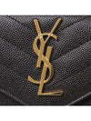 Matelasse Monogram Quilting Flap Half Wallet Black - SAINT LAURENT - BALAAN 5