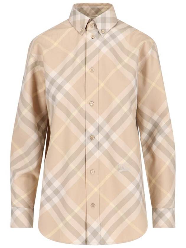 Vintage Check Cotton Long Sleeve Shirt Beige - BURBERRY - BALAAN 2