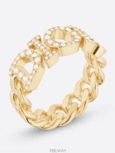 Revolution Crystal Logo Twist Ring Gold - DIOR - BALAAN 2