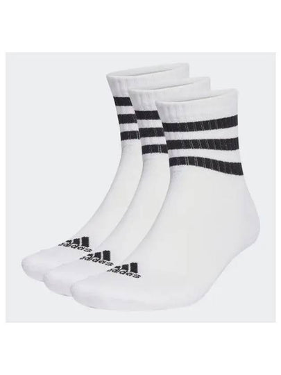 3S Cushion Mid Cut Socks 3 Pairs White - ADIDAS - BALAAN 2