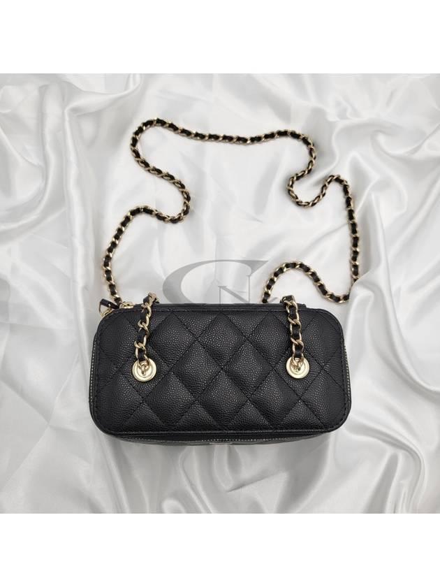 Classic Vanity Grained Calfskin Small Cross Bag Black - CHANEL - BALAAN 4