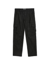 Stretch Cotton Tela Paracadute Garment Dyed Cargo Pants Black - STONE ISLAND - BALAAN 1