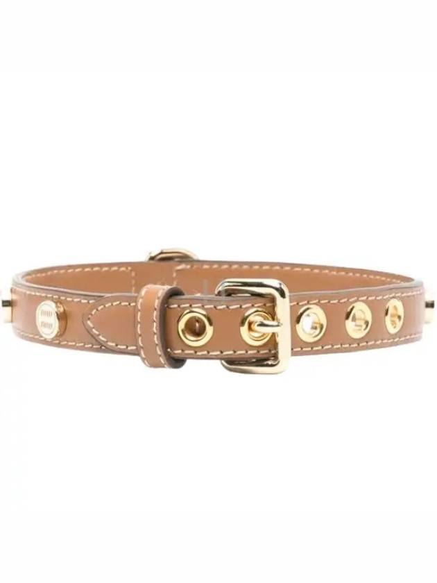 Leather Pet Collar Brown - MIU MIU - BALAAN 2