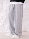 One Tuck Banding Sweat Wide Pants Grey - MACASITE - BALAAN 2