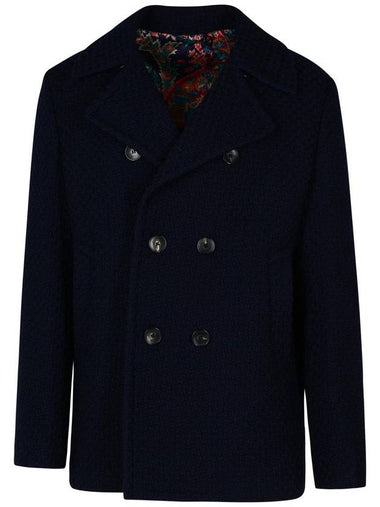 Etro 'Pea' Blue Wool Jacket - ETRO - BALAAN 1