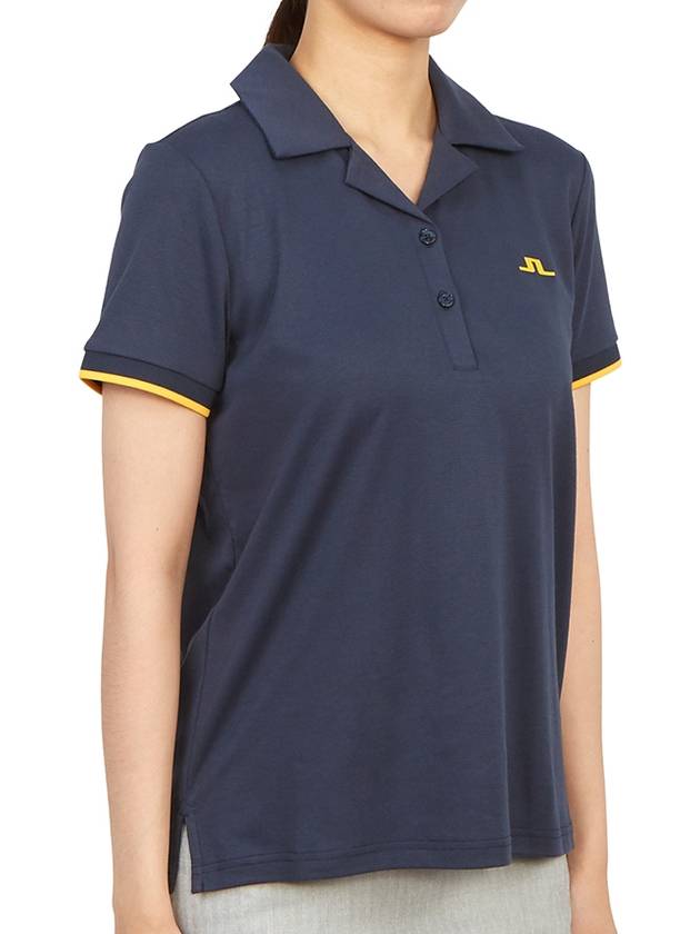 Women's SOLANGE Golf Collar Short Sleeve T-Shirt GWJT08097 6855 - J.LINDEBERG - BALAAN 4