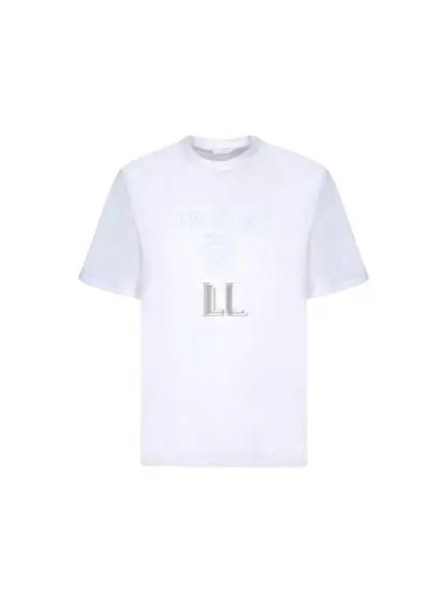 Logo Print Crew Neck Cotton Short Sleeve T-shirt White - PRADA - BALAAN 2