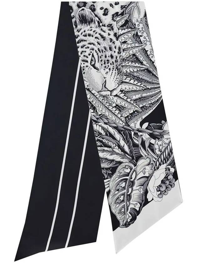 Animalier Print Silk Scarf White Black - SALVATORE FERRAGAMO - BALAAN 3