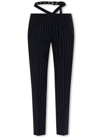 The Attico Pinstriped Trousers, Women's, Black - THE ATTICO - BALAAN 1