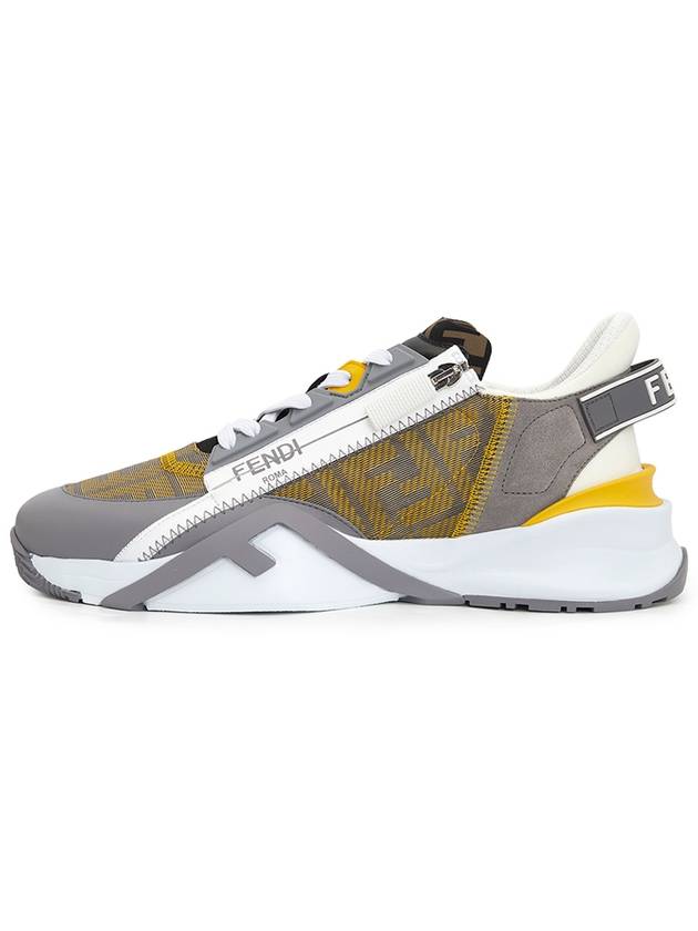 Flow FF Logo Low Top Sneakers Grey - FENDI - BALAAN 4