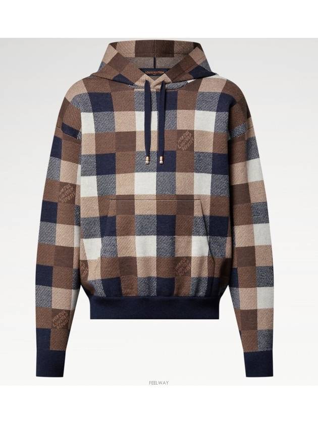 1AFXJY Damier cashmere and wool blend hoodie - LOUIS VUITTON - BALAAN 5