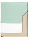 Color Block Leather Half Wallet Green - MARNI - BALAAN 2