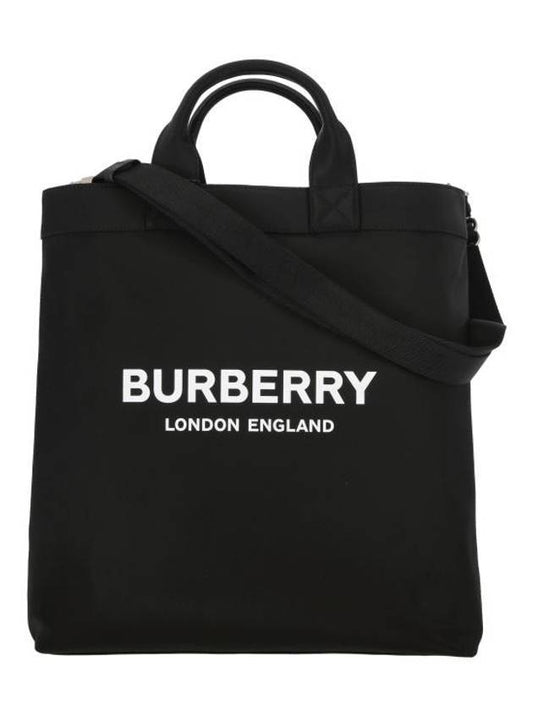 Logo Print Nylon Tote Bag Black - BURBERRY - BALAAN 1