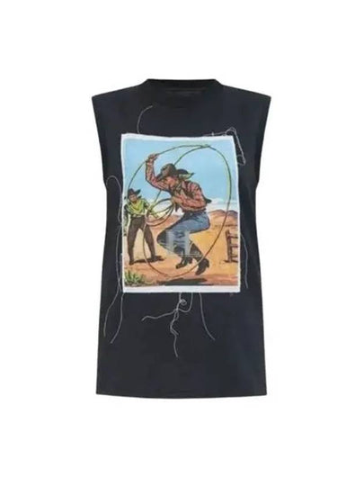 Cowboy Print Cotton Sleeveless Black - MAISON MARGIELA - BALAAN 2